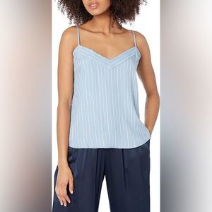PJ Salvage Women’s Loungewear Pajama Top Cami Sleep Shirt Striped Denim Blue